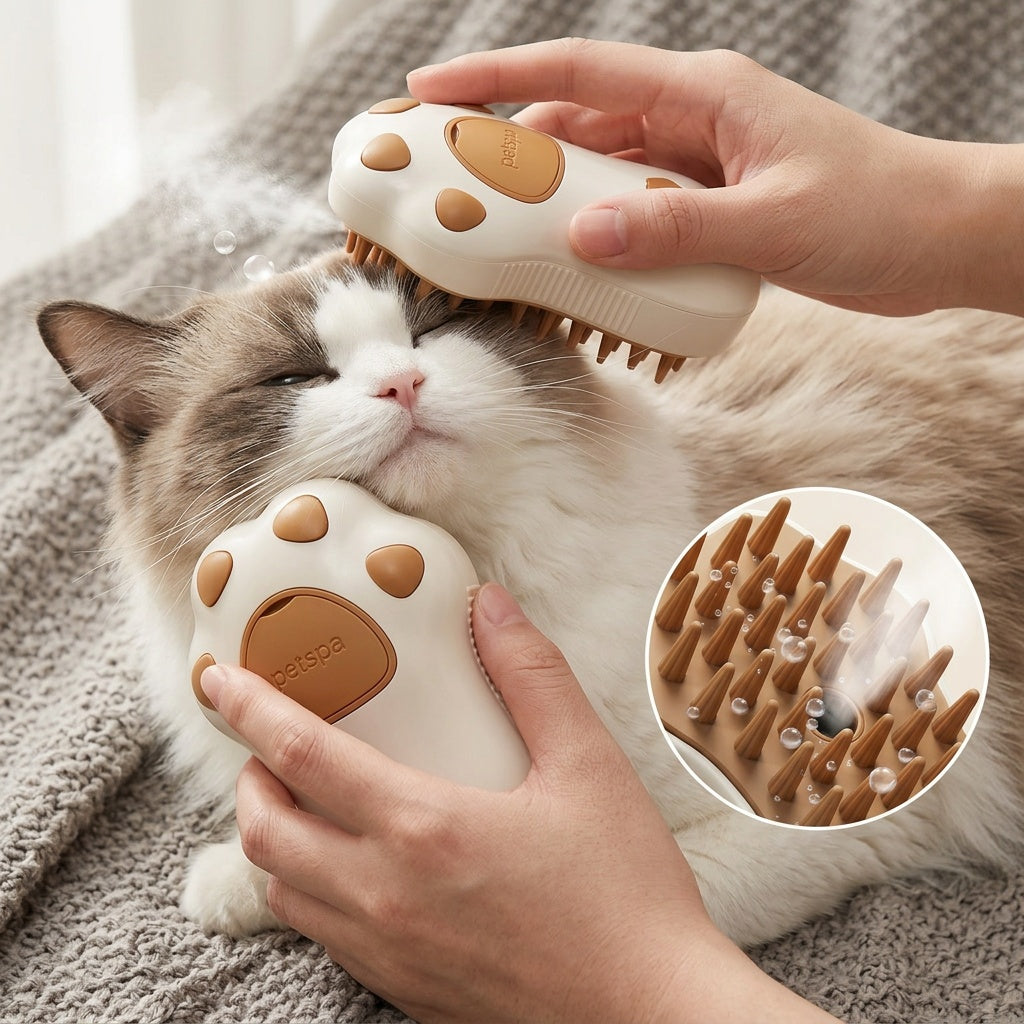 Pet Steam Grooming Brush for Matted Fur